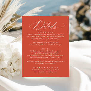 Carte D'accompagnement Calligraphie Élégante Moderne Détails de Mariage O