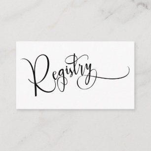 Carte D'accompagnement Calligraphie Élégante Registre Simple Noir & Blanc