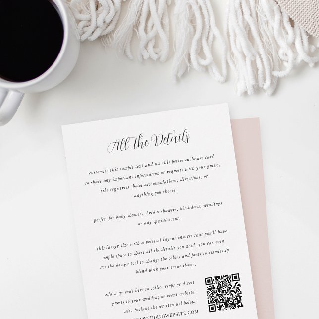 Carte D'accompagnement Calligraphie Élégante Tout en Un Code QR Mariage (Créateur téléchargé)