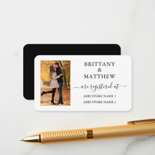 Carte D'accompagnement Calligraphie Mariage photo Registre noir blanc