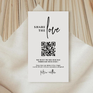 Carte D'accompagnement Calligraphie Minimaliste Capture Le code QR d'amou