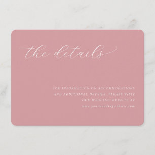 Carte D'accompagnement Calligraphie minimaliste rose élégante