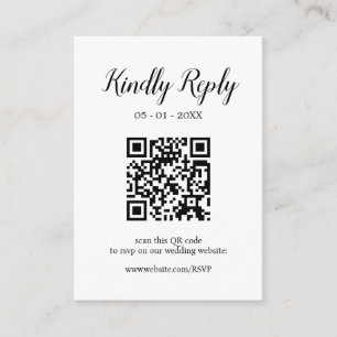Carte D'accompagnement Calligraphie moderne de mariage QR Code RSVP modif