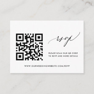 Carte D'accompagnement Calligraphie moderne simple Mariage RSVP QR Code