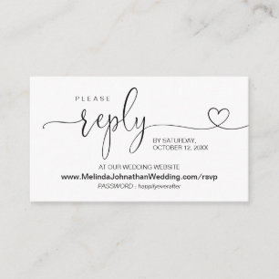 Carte D'accompagnement Calligraphie moderne Site Mariage en ligne RSVP