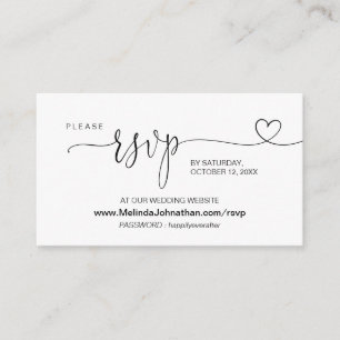 Carte D'accompagnement Calligraphie moderne Site Mariage en ligne RSVP