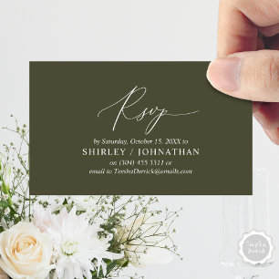 Carte D'accompagnement Calligraphie Noire Simple Moderne, Mariage RSVP