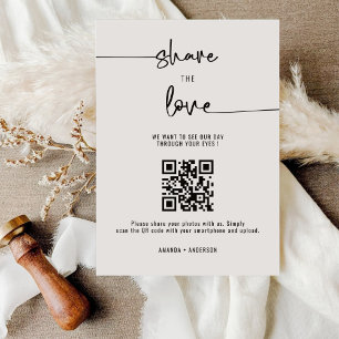 Carte D'accompagnement Calligraphie Premium Capture Le code QR d'amour