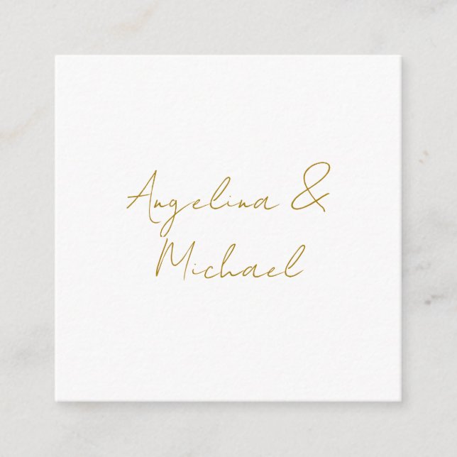 Carte D'accompagnement Calligraphie Professionnel Élégant Couleur Or (Devant)