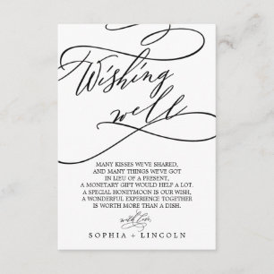 Carte D'accompagnement Calligraphie romantique Mariage Wishing Well Card