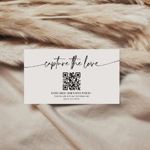 Carte D'accompagnement Calligraphie simple Capture du code QR d'amour