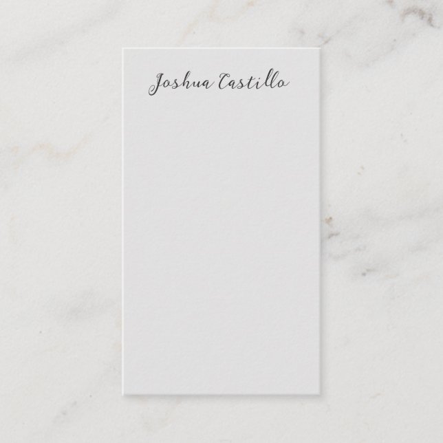 Carte D'accompagnement Calligraphie Simple Gris Nom Professionnel (Devant)