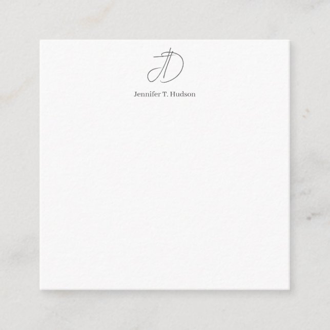Carte D'accompagnement Calligraphie tendance monogramme classique  (Devant)