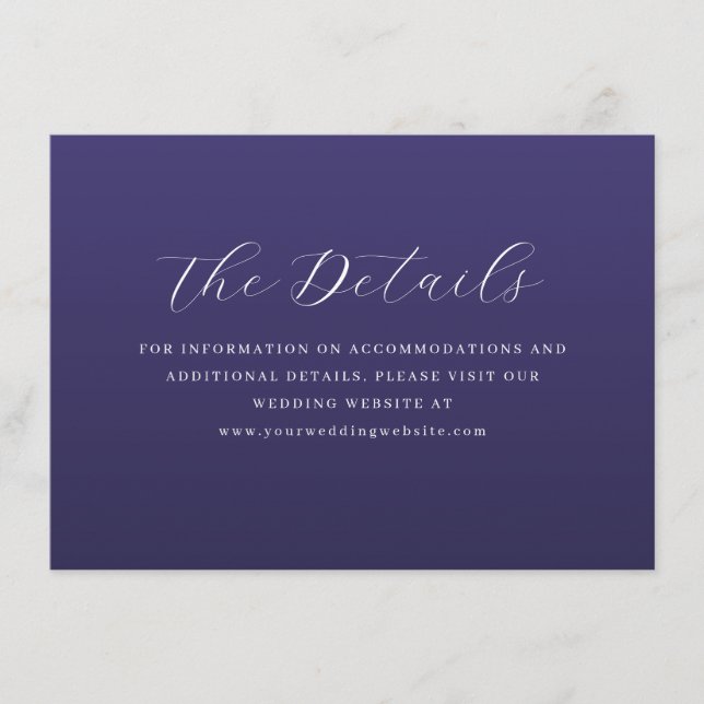 Carte D'accompagnement Calligraphie Violette Élégante (Devant)
