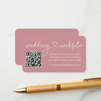 Calligraphy Heart Mariage Website QR Dusty Rose