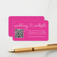 Calligraphy Heart Mariage Website QR Hot Pink