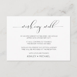 Carte D'accompagnement Calligraphy Typography Wedding Wishing Well Horiz.