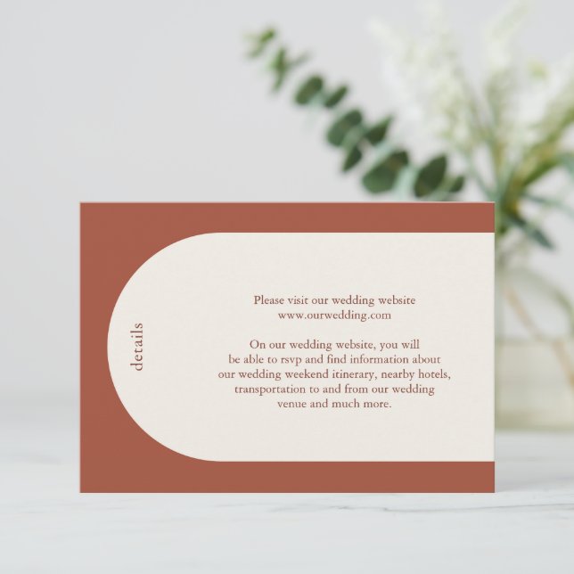 Carte D'accompagnement Camila Rust Arch Mariage moderne (Debout devant)
