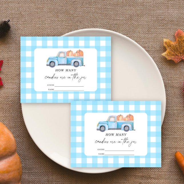 Carte D'accompagnement Camion bleu - devinez combien de bonbons sont dans (Créateur téléchargé)