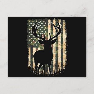 Carte D'accompagnement Camo US Drapeau Chasse aux Cerfs Chasse au Camofla