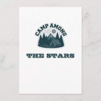 Carte D'accompagnement Campement parmi les étoiles Vintage Camping en ple