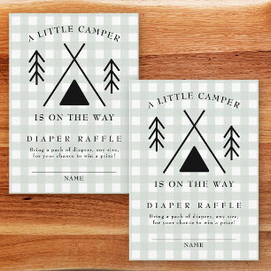 Carte D'accompagnement Camping baby shower tombole