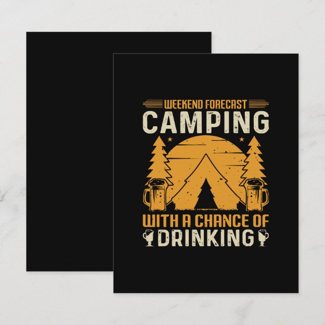 Carte D'accompagnement Camping et boisson (Devant / Derrière)