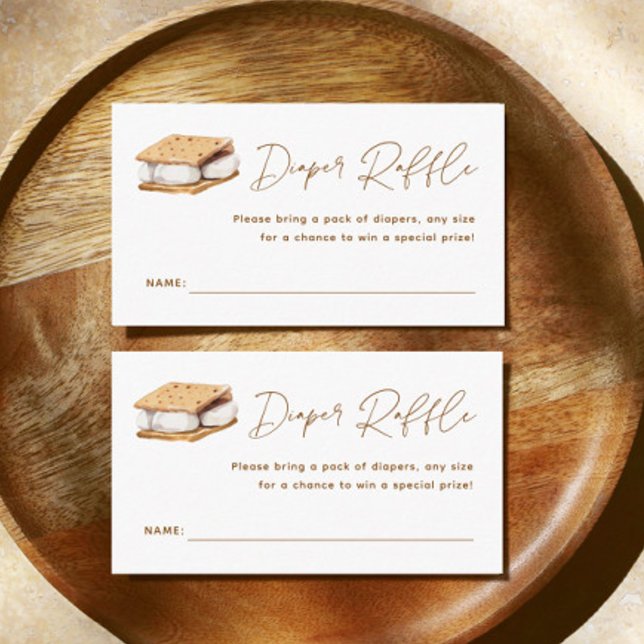 Carte D'accompagnement Camping Smore Fun Baby shower Diaper Raffle (Créateur téléchargé)