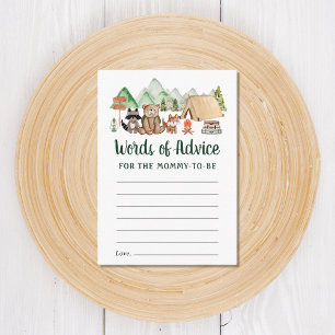 Carte D'accompagnement Camping Woodland Animaux Conseil Baby shower