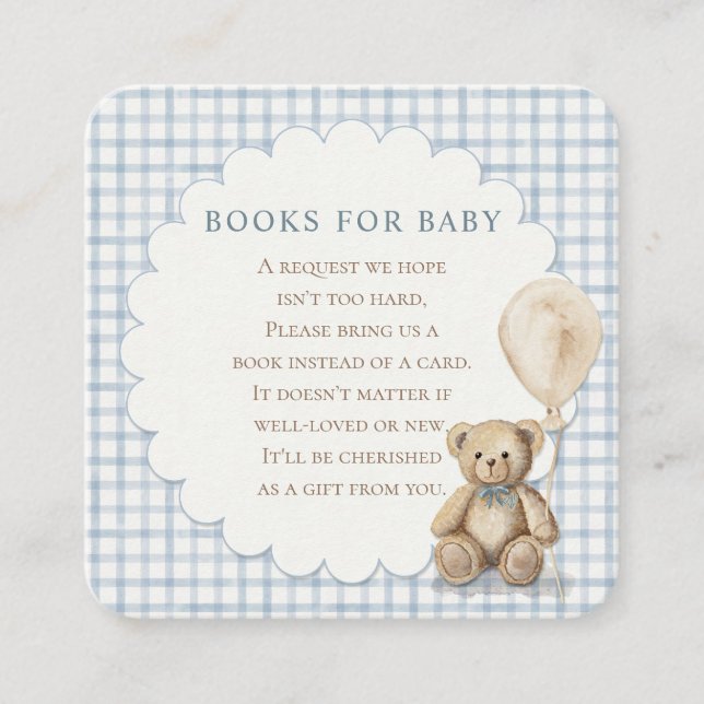 Carte D'accompagnement Can Bearly Wait Teddy Bear Books for Baby Shower (Devant)