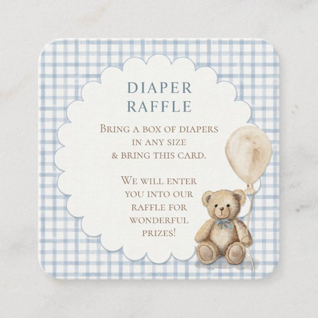 Carte D'accompagnement Can Bearly Wait Teddy Bear Diapers Boy Baby Shower (Devant)
