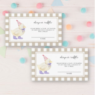 Carte D'accompagnement Canard chanceux mignon - billet de tirage au sort