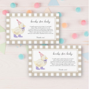 Carte D'accompagnement Canard mignon - livres pour billet bébé