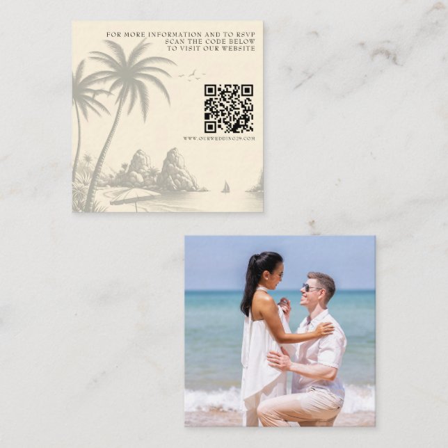 Carte D'accompagnement Cancun Passport Mariage QR (Devant / Derrière)
