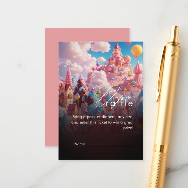 Carte D'accompagnement Candy World Cute Baby shower (Devant/Arrière en situation)