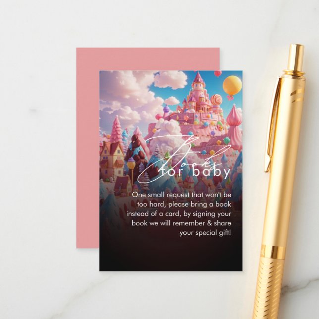 Carte D'accompagnement Candy World Cute Baby shower (Devant/Arrière en situation)