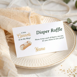 Carte D'accompagnement Cannoli Beige Neutre Fête de Naissance Bébé Italie