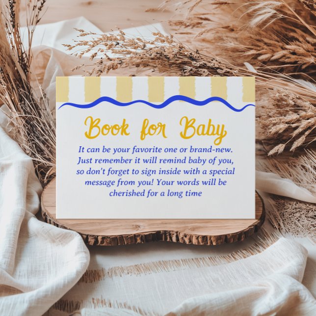 Carte D'accompagnement Cannoli Yellow Blue Italian Book For Baby Shower (Créateur téléchargé)