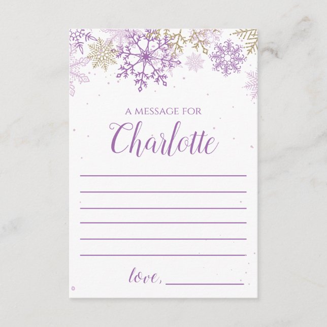 Carte D'accompagnement Capsule temporelle de Winter Onederland violet or (Devant)