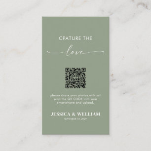 Carte D'accompagnement Capture de l'amour en calligraphie vert sauge Code