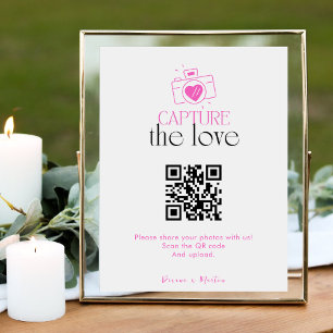 Carte D'accompagnement Capture de script moderne Le code QR d'amour