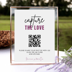 Carte D'accompagnement Capture de script moderne Le code QR d'amour