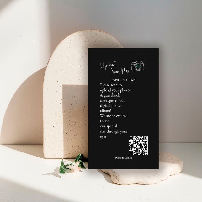 Carte D'accompagnement Capture The Love QR code Wedding Guest Photo Share (Créateur téléchargé)