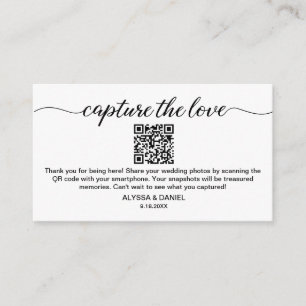 Carte D'accompagnement Capturer l'amour code QR partage photo mariage