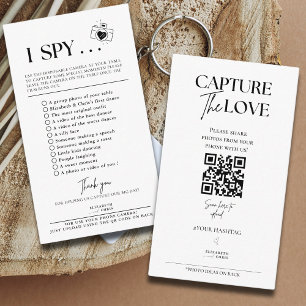 Carte D'accompagnement Capturer l'amour Photo I Spy Mariage Jeu de récupé