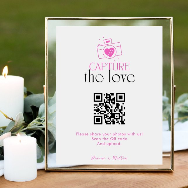 Carte D'accompagnement Capturez l'amour avec un code QR de script moderne (Créateur téléchargé)
