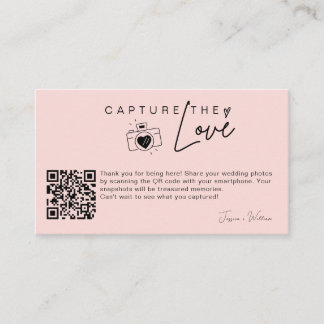 Carte D'accompagnement Capturez l'amour Code Qr de photo de mariage moder