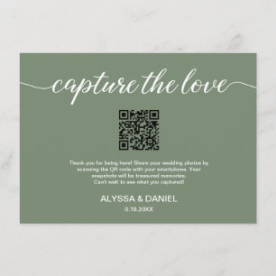 Carte D'accompagnement Capturez le code Love QR du mariage photo partage