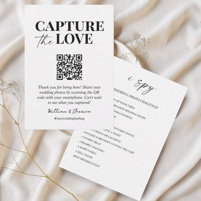 Carte D'accompagnement Capturez le code QR de partage de photos de mariag (Créateur téléchargé)
