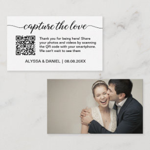 Carte D'accompagnement Capturez le code QR de partage de photos de mariag